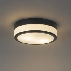 Moderne plafondlamp zwart 28 cm IP44- Flavi
