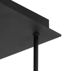 Moderne plafondlamp zwart 9-lichts met smoke glas - Athens