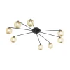Moderne plafondlamp zwart met goud 8-lichts - Athens Wire