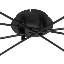 Moderne plafondlamp zwart met goud 8-lichts - Athens Wire