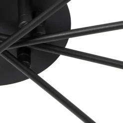 Moderne plafondlamp zwart met goud 8-lichts - Athens Wire