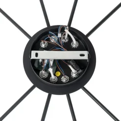 Moderne plafondlamp zwart met goud 8-lichts - Athens Wire