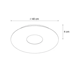 Moderne plafondlamp zwart 40cm incl. LED 3-staps dimbaar - Morning