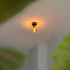 Moderne plafondlamp zwart 9 cm - Facil