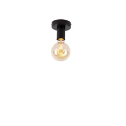 Moderne plafondlamp zwart 9 cm - Facil