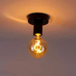 Moderne plafondlamp zwart 9 cm - Facil