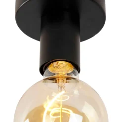 Moderne plafondlamp zwart 9 cm - Facil