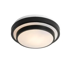 Moderne plafondlamp zwart met wit 25 cm IP44 - Walden