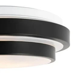 Moderne plafondlamp zwart met wit 25 cm IP44 - Walden