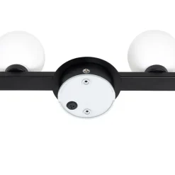 Moderne plafondlamp zwart IP44 4-lichts - Cederic