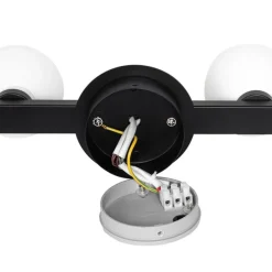 Moderne plafondlamp zwart IP44 4-lichts - Cederic