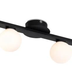 Moderne plafondlamp zwart IP44 4-lichts - Cederic