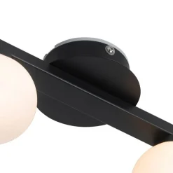 Moderne plafondlamp zwart IP44 4-lichts - Cederic