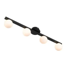 Moderne plafondlamp zwart IP44 4-lichts - Cederic