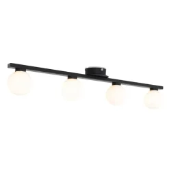 Moderne plafondlamp zwart IP44 4-lichts - Cederic