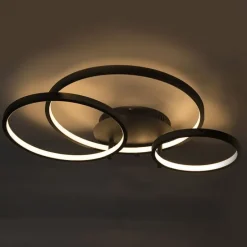 Moderne plafondlamp zwart incl. LED en dimmer- Rondas