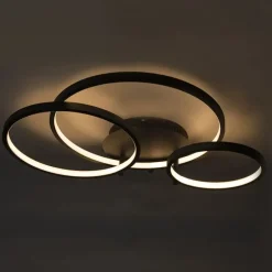 Moderne plafondlamp zwart incl. LED en dimmer- Rondas