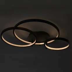 Moderne plafondlamp zwart incl. LED en dimmer- Rondas