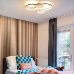 Moderne plafondlamp zwart incl. LED en dimmer- Rondas