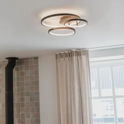 Moderne plafondlamp zwart incl. LED en dimmer- Rondas