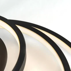 Moderne plafondlamp zwart incl. LED en dimmer- Rondas