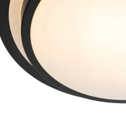 Moderne plafondlamp zwart met wit 35 cm IP44 - Walden