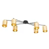 Moderne plafondlamp zwart met goud 6-lichts - Lofty