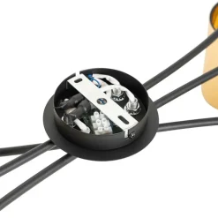 Moderne plafondlamp zwart met goud 6-lichts - Lofty