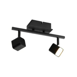 Moderne plafondlamp zwart incl. LED 2-lichts - Nola