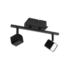 Moderne plafondlamp zwart incl. LED 2-lichts - Nola