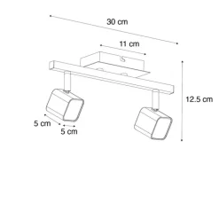 Moderne plafondlamp zwart incl. LED 2-lichts - Nola