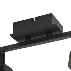 Moderne plafondlamp zwart incl. LED 2-lichts - Nola