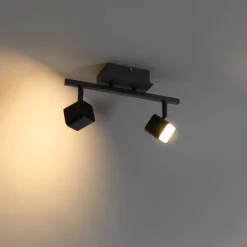 Moderne plafondlamp zwart incl. LED 2-lichts - Nola