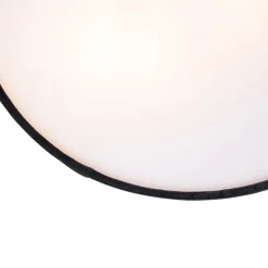 Moderne plafondlamp zwart 30 cm met gouden binnenkant - Drum