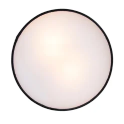 Moderne plafondlamp zwart 30 cm met gouden binnenkant - Drum