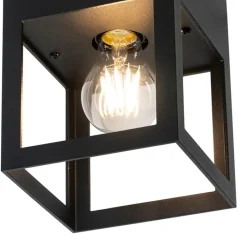 Moderne plafondlamp zwart kubus - Cela