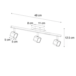 Moderne plafondlamp zwart incl. LED 3-lichts - Nola