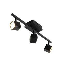 Moderne plafondlamp zwart incl. LED 3-lichts - Nola