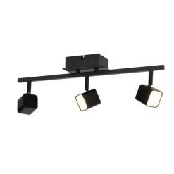 Moderne plafondlamp zwart incl. LED 3-lichts - Nola