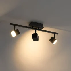 Moderne plafondlamp zwart incl. LED 3-lichts - Nola