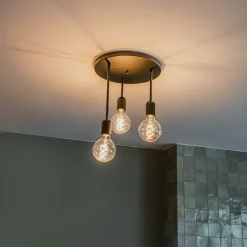 Moderne plafondlamp zwart 3-lichts - Facil