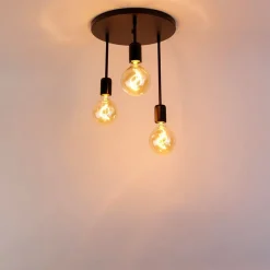 Moderne plafondlamp zwart 3-lichts - Facil