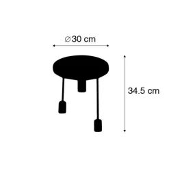 Moderne plafondlamp zwart 3-lichts - Facil
