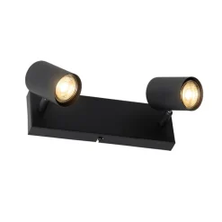 Moderne plafondlamp zwart 2-lichts verstelbaar rechthoekig - Jeana