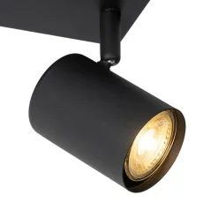 Moderne plafondlamp zwart 2-lichts verstelbaar rechthoekig - Jeana