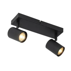 Moderne plafondlamp zwart 2-lichts verstelbaar rechthoekig - Jeana