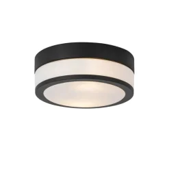 Moderne plafondlamp zwart 23 cm IP44- Flavi