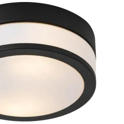 Moderne plafondlamp zwart 23 cm IP44- Flavi