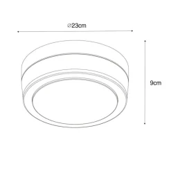 Moderne plafondlamp zwart 23 cm IP44- Flavi