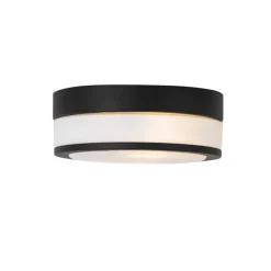 Moderne plafondlamp zwart 23 cm IP44- Flavi